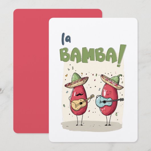 Invitation Cinco de Mayo La Bamba Chili Jam & Cordes Épicées (Devant / Derrière)