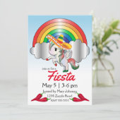 Invitation Cinco de Mayo Licorne Pégase (Debout devant)
