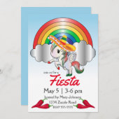 Invitation Cinco de Mayo Licorne Pégase (Devant / Derrière)