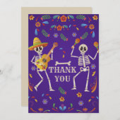 Invitation Cinco de Mayo Mexique Fiesta crâne Merci (Devant / Derrière)