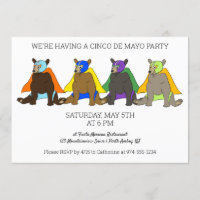Cinco De Mayo Party Mexique Luchador Bears