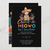 Invitation Cinco De Meowo Fun Chat Fête Heure (Devant / Derrière)