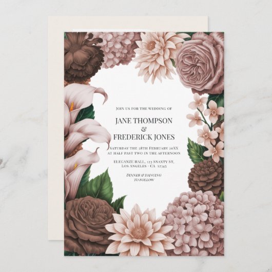 Invitation Cinder Rose, Burnt Cinnamon & Claystone Blush (Devant / Derrière)