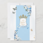 Invitation Cinderella Blue Gold Princess Castle Quinceanera (Dos)