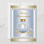 Invitation Cinderella Blue Princesse Quinceanera (Devant)