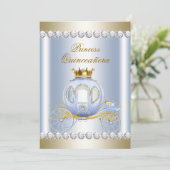 Invitation Cinderella Blue Princesse Quinceanera (Debout devant)