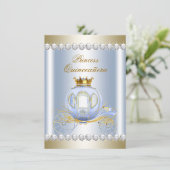 Invitation Cinderella Blue Princesse Quinceanera (Debout devant)