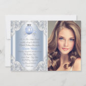 Invitation Cinderella Blue Princesse Quinceanera (Devant)