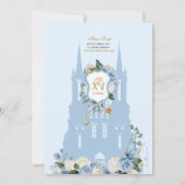 Invitation Cinderella Blue Rose & Gold Princess Quinceañera (Dos)