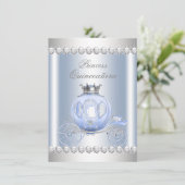 Invitation Cinderella Blue Silver Princesse Quinceanera (Debout devant)