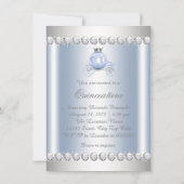 Invitation Cinderella Blue Silver Princesse Quinceanera (Dos)