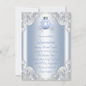 Invitation Cinderella Blue Silver Princesse Quinceanera (Dos)