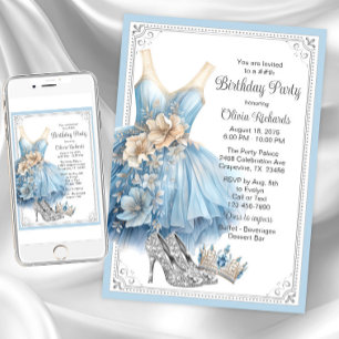 Invitation Cinderella Diamond Chaussures Anniversaire Fête