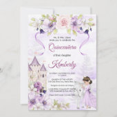 Invitation Cinderella Florale Princesse Quinceanera (Devant)