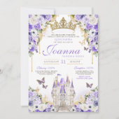 Invitation Cinderella Lavande violette princesse Quinceanera (Devant)