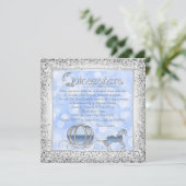 Invitation Cinderella princesse Blue Silver Quinceanera (Debout devant)