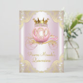 Invitation Cinderella Rose Gold Princesse Quinceanera (Debout devant)