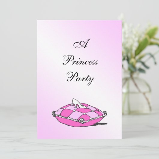 Invitation Cinderella Slipper Coussin rose Princesse (Debout devant)