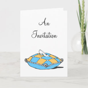 Invitation Cinderella Slipper Turquoise Orange Coussin Custom