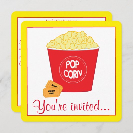 Invitation Cinéma Anniversaire (Devant / Derrière)
