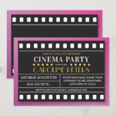 Invitation Cinéma Anniversaire Fête N'importe quel âge Théâtr (Devant / Derrière)