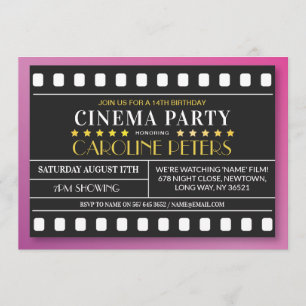 Invitation Cinéma Anniversaire Fête N'importe quel âge Théâtr