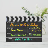 Invitation cinéma clapperboard (Debout devant)