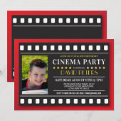 Invitation Cinéma Fête d'anniversaire Film N'importe quel âge (Devant / Derrière)