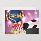 Invitation Cinéma Fille Anniversaire Popcorn Temps Film (Dos)