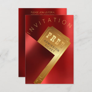 Invitation Cinema Film Festival Billetterie Métal Rouge Ruby