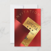 Invitation Cinema Film Festival Événement Metal Rouge ruby Or (Devant)
