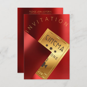 Invitation Cinema Film Festival Événement Metal Rouge ruby Or