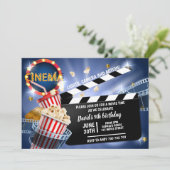 Invitation Cinéma Film Time Boy Anniversaire Popcorn (Debout devant)