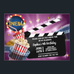 Invitation Cinema Film Time Girl Birthday Popcorn<br><div class="desc">Cinema Film Time Girl Birthday Popcorn</div>