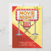 Invitation Cinéma Nuit Cinéma Popcorn Fête Anniversaire (Devant)