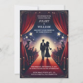 Invitation Cinema Retro Movie Ticket Mariage le plus populair (Devant)