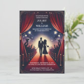 Invitation Cinema Retro Movie Ticket Mariage le plus populair (Debout devant)