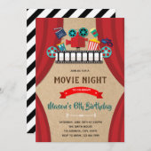 Invitation Cinéma soirée anniversaire (Devant / Derrière)