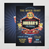 Invitation Cinéma Soirée Anniversaire Popcorn Film (Devant / Derrière)