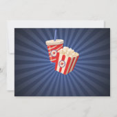 Invitation Cinéma Soirée Anniversaire Popcorn Film Photo (Dos)