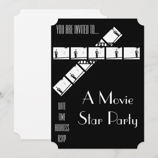 Invitation Cinéma Star Hollywood robe fête (Devant / Derrière)