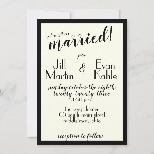 Invitation cinéma vintage des années 40 (Devant)