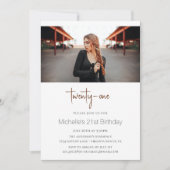 Invitation Cinnamon Design moderne Photo 21e anniversaire (Devant)