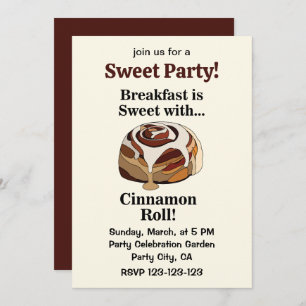 Invitation Cinnamon Rolls Cute Swete Breakfast