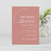 Invitation Cinnamon Rose moderne Simple minimaliste Mariage (Debout devant)