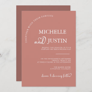 Invitation Cinnamon Rose moderne Simple minimaliste Mariage