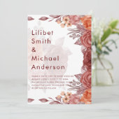 Invitation Cinnamon Terracotta TOMBE Floral MARIAGE (Debout devant)