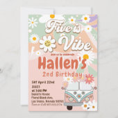 Invitation Cinq a Vibe Super Retro Rainbow 5e anniversaire (Devant)