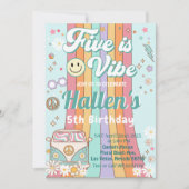 Invitation Cinq a Vibe Super Retro Rainbow 5e anniversaire (Devant)