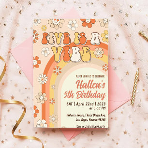 Invitation Cinq a Vibe Super Retro Rainbow 5e anniversaire